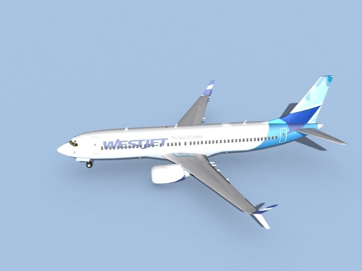 Boeing 737-800 Max WestJet 3D model_9