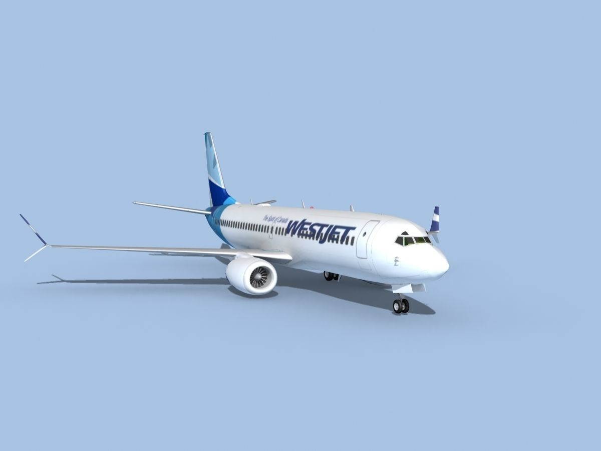 Boeing 737-800 Max WestJet 3D model_2
