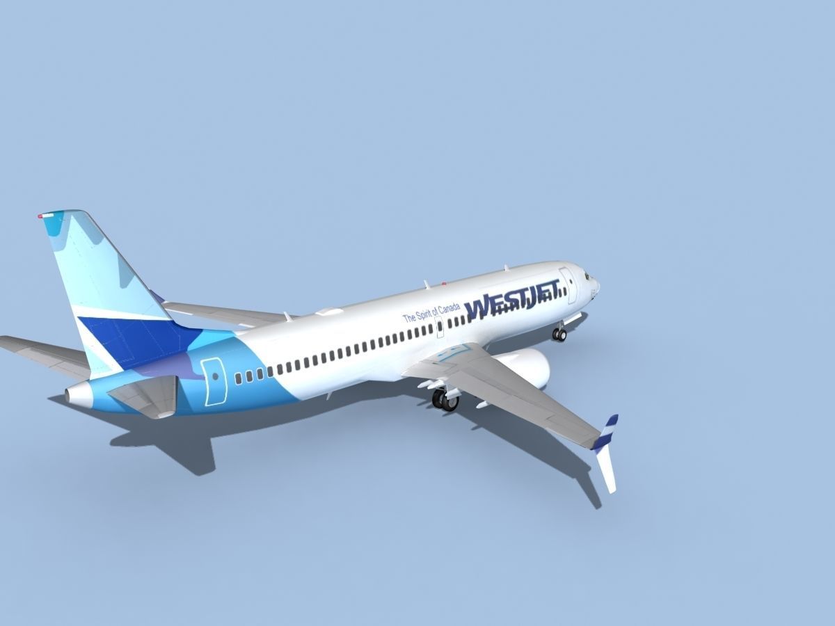 Boeing 737-800 Max WestJet 3D model_5