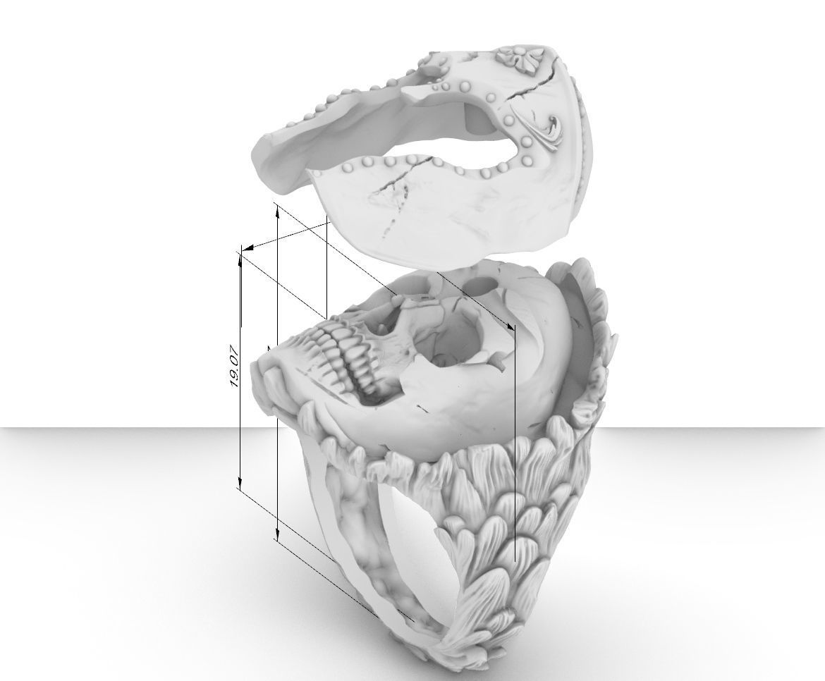 skull ring   3D print model_2