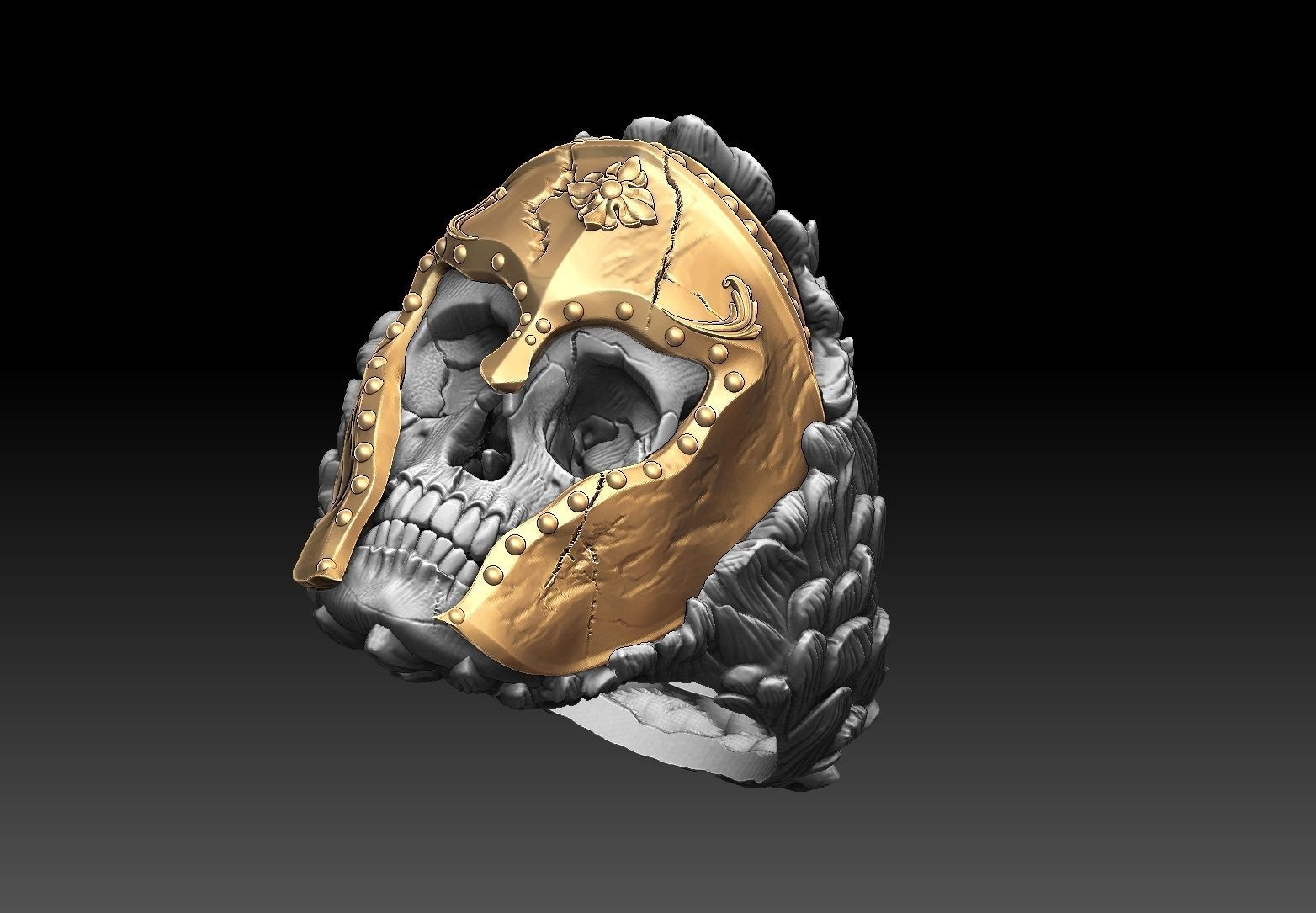 skull ring   3D print model_6