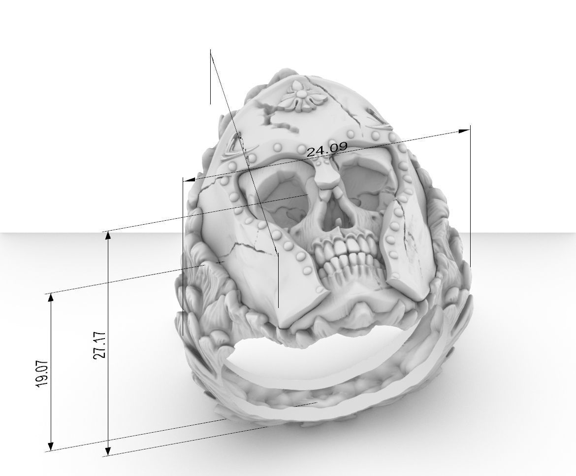 skull ring   3D print model_8