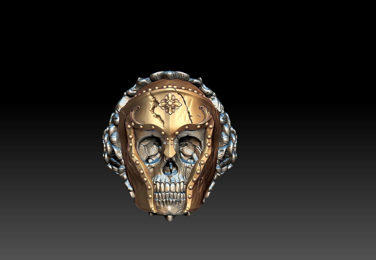 skull ring   3D print model_3