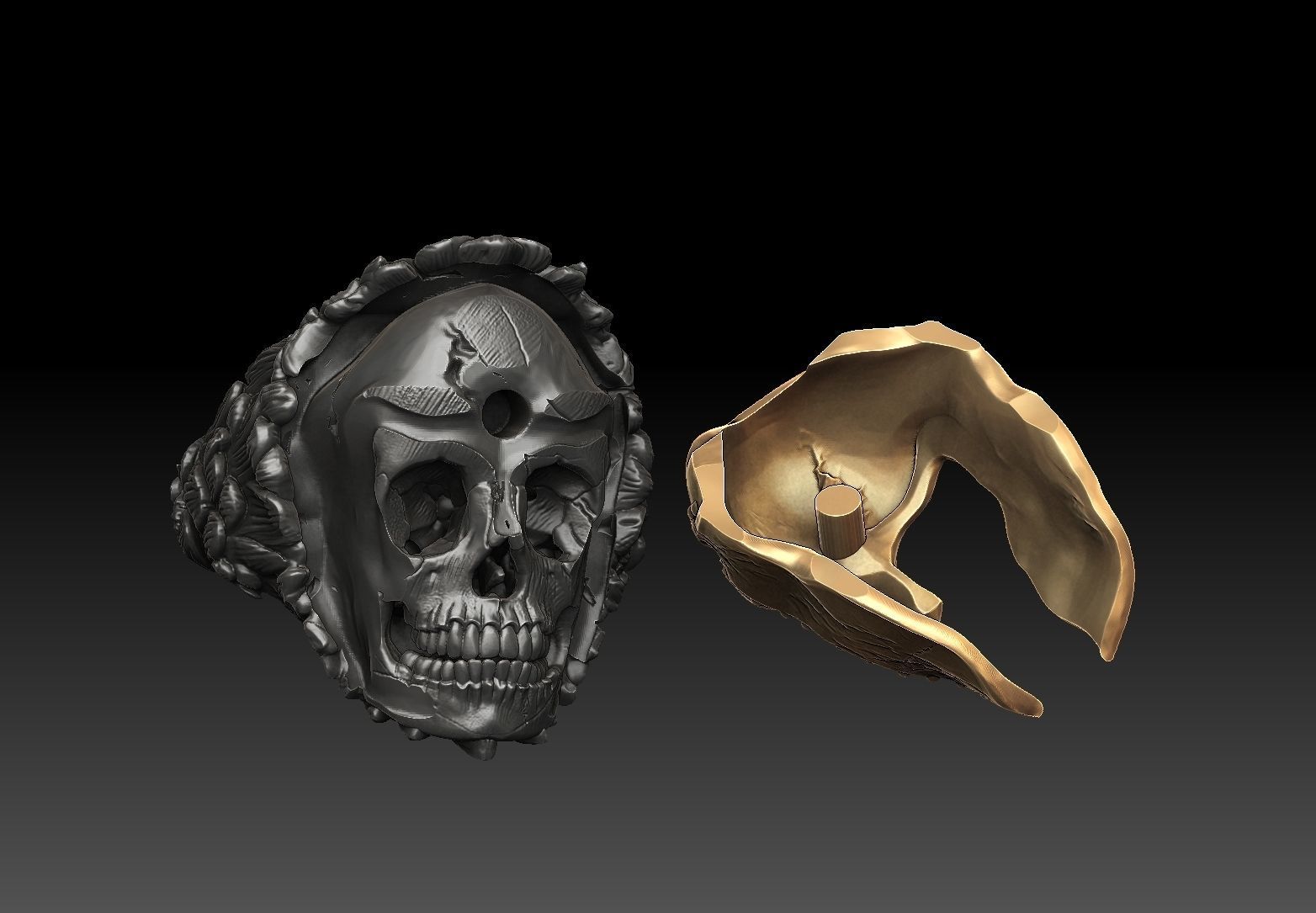 skull ring   3D print model_5