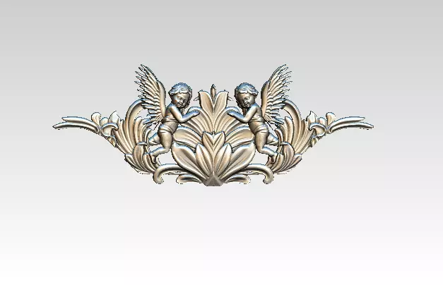 Angel Baby Relife with flower 3D print model_0