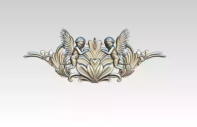 Angel Baby Relife with flower 3D print model