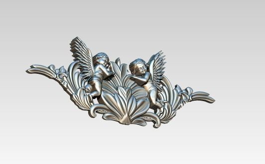 Angel Baby Relife with flower 3D print model_2