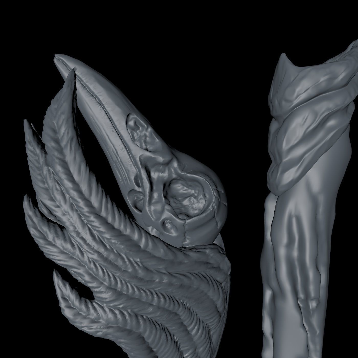 Raven Skull Wand - Harry Potter Spirit Animal 3D print model_19