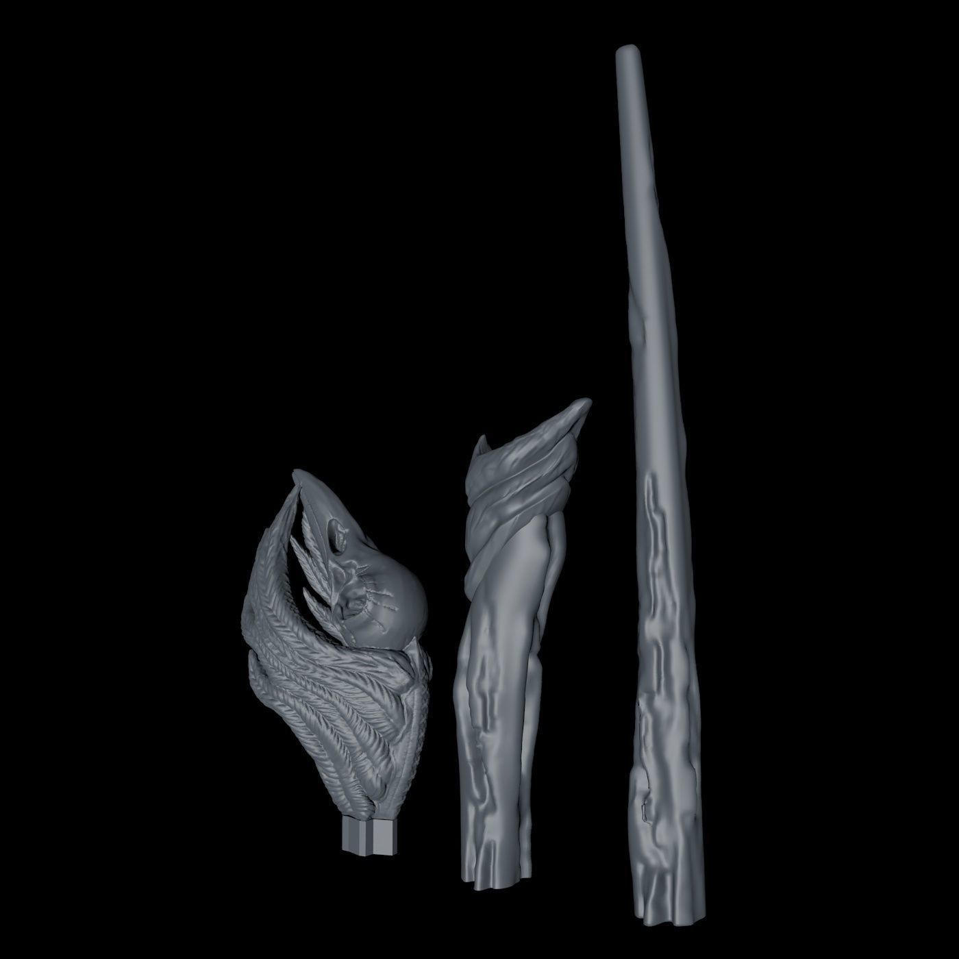 Raven Skull Wand - Harry Potter Spirit Animal 3D print model_15