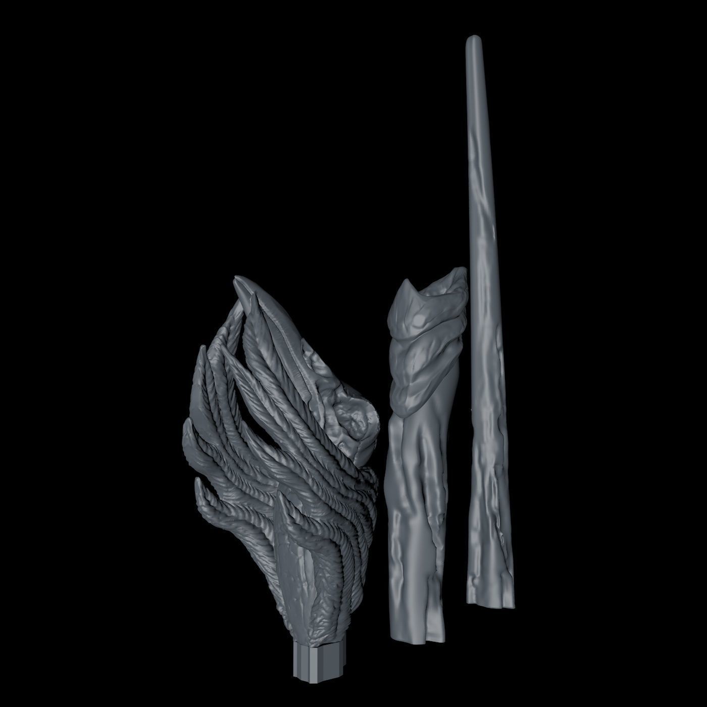 Raven Skull Wand - Harry Potter Spirit Animal 3D print model_16