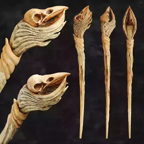 Raven Skull Wand - Harry Potter Spirit Animal 3D print model