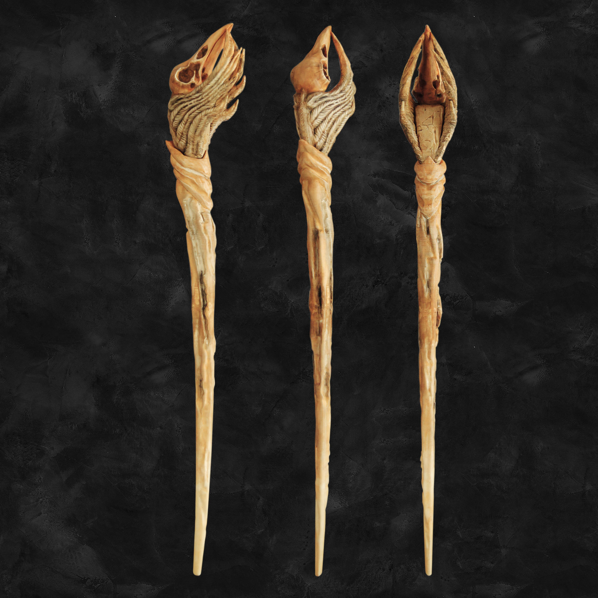 Raven Skull Wand - Harry Potter Spirit Animal 3D print model_5