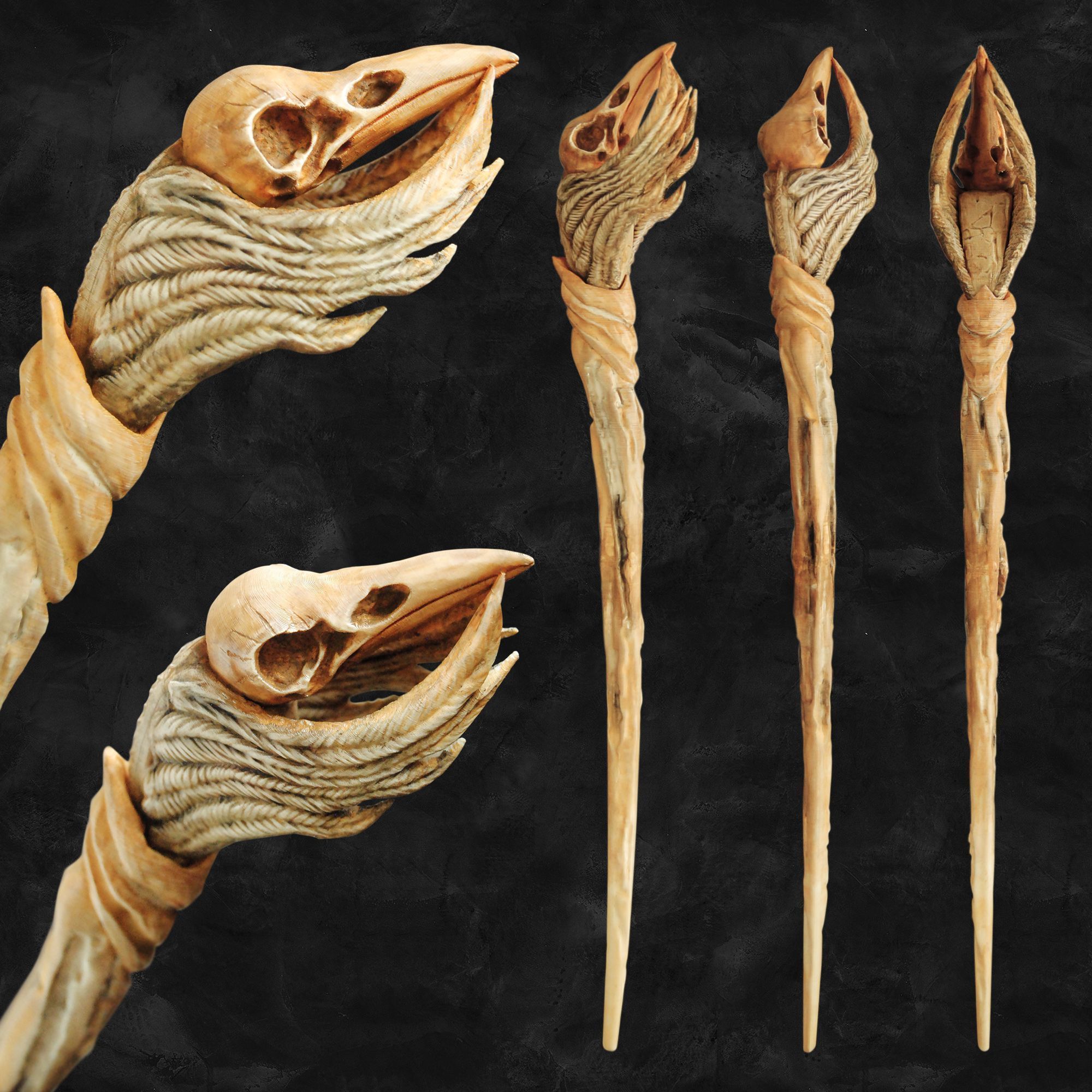 Raven Skull Wand - Harry Potter Spirit Animal 3D print model_23