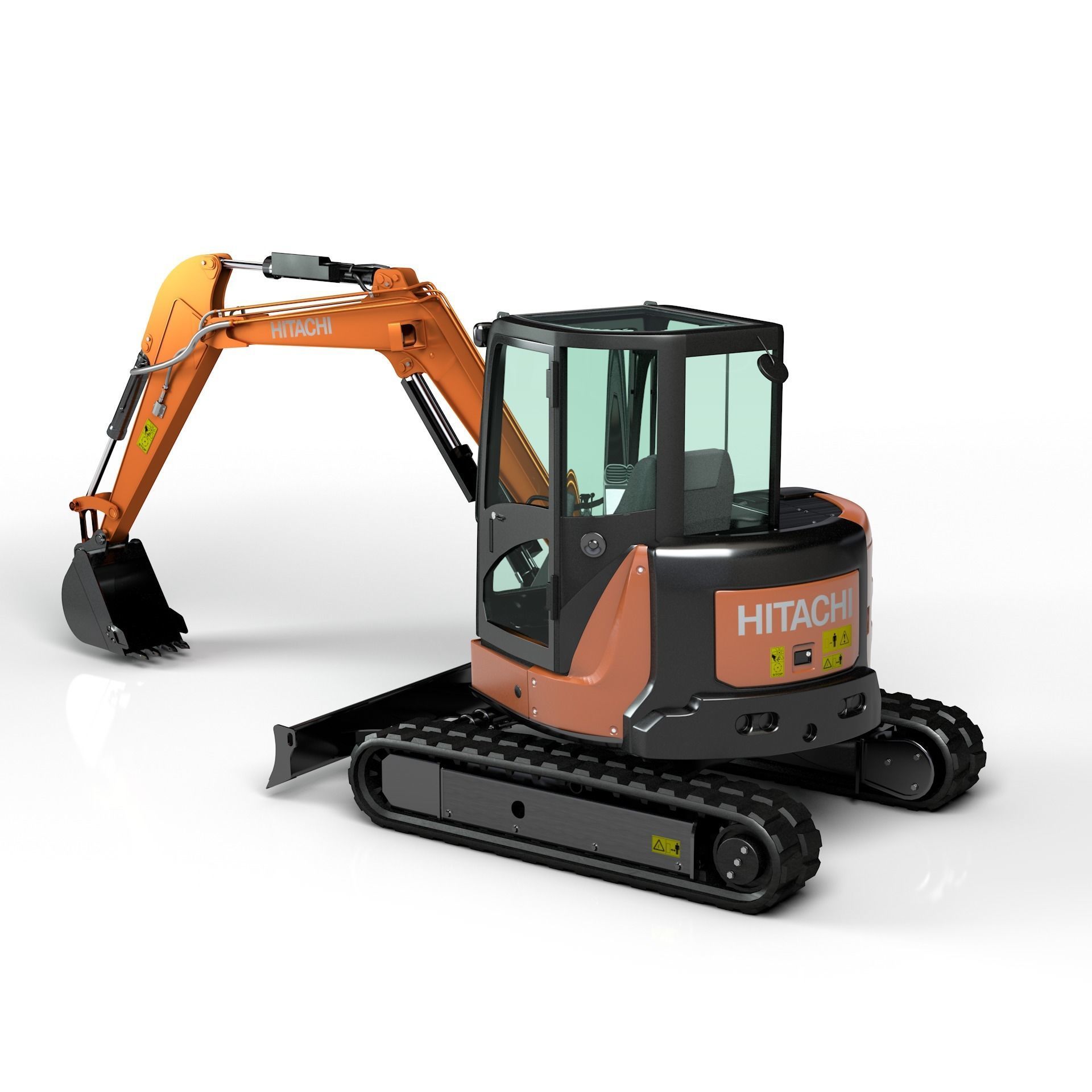 Rigged Hitachi Zaxis 55U - ZX55U Hydraulic Excavator 3D model_2