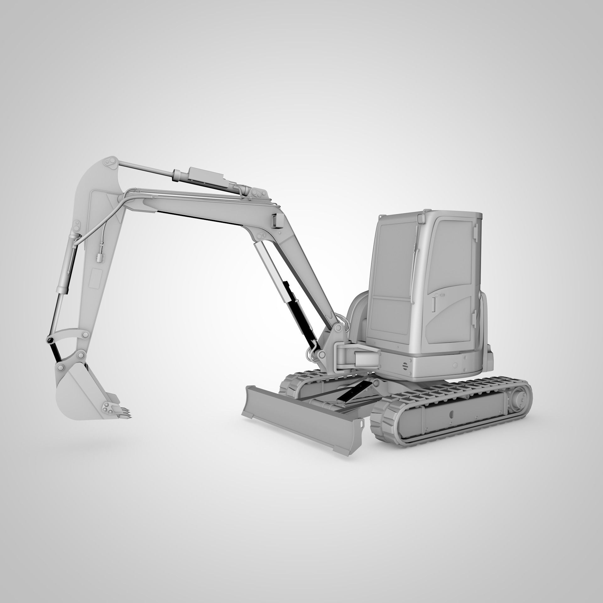Rigged Hitachi Zaxis 55U - ZX55U Hydraulic Excavator 3D model_7