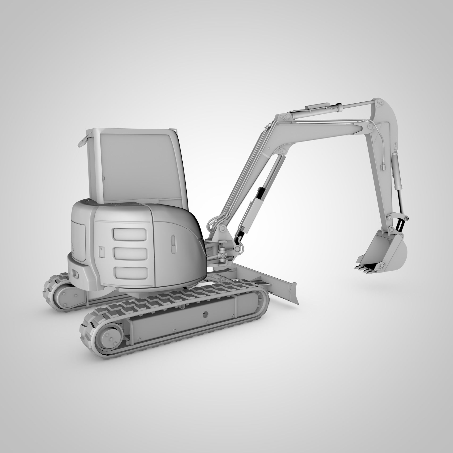 Rigged Hitachi Zaxis 55U - ZX55U Hydraulic Excavator 3D model_9
