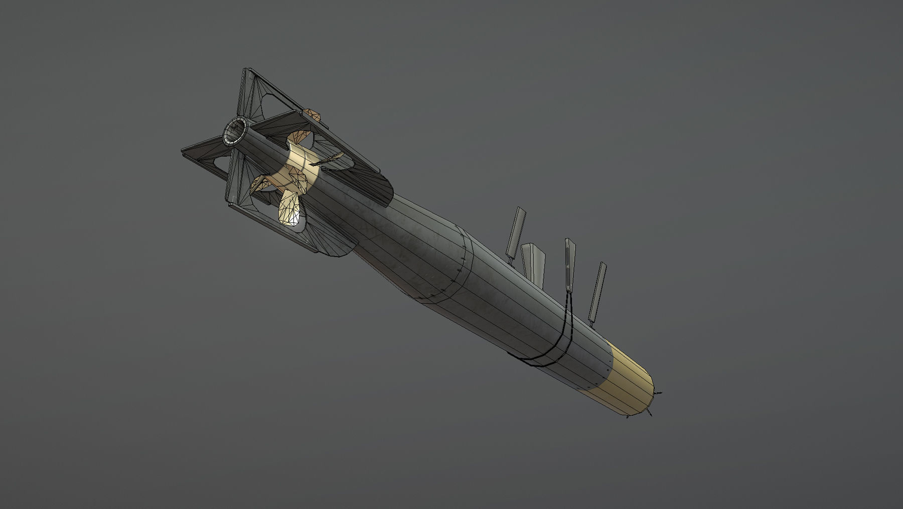 UK Torpedo MarkXII Low-poly 3D model_10