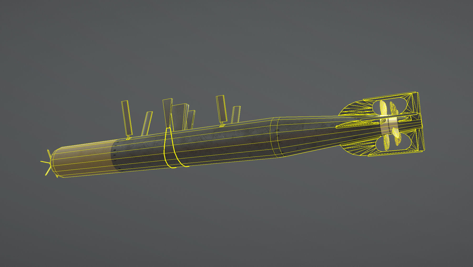 UK Torpedo MarkXII Low-poly 3D model_12