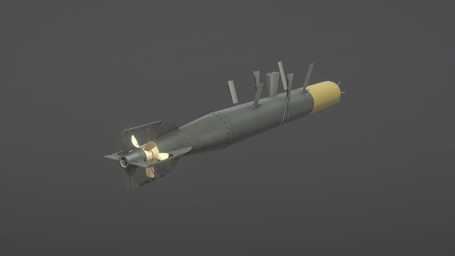 UK Torpedo MarkXII Low-poly 3D model_2