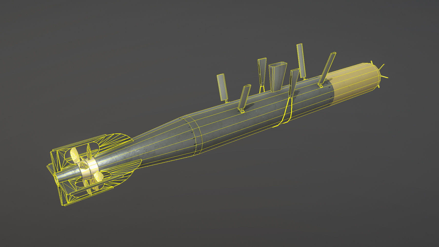 UK Torpedo MarkXII Low-poly 3D model_11