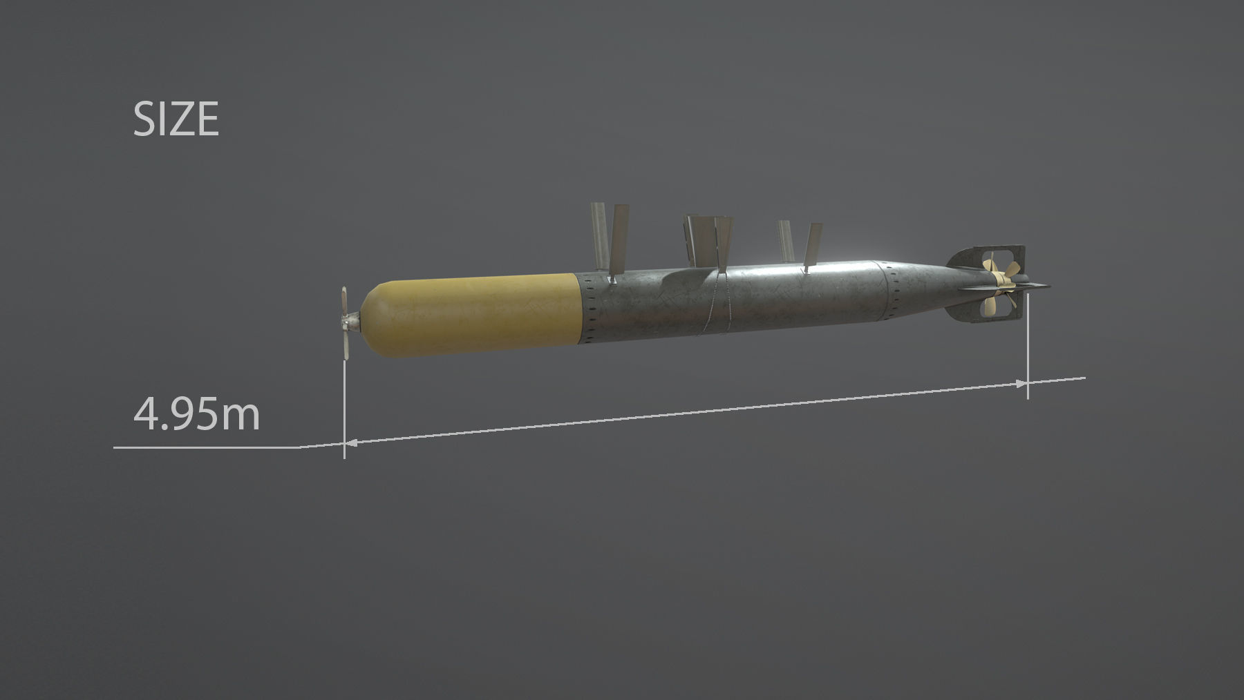 UK Torpedo MarkXII Low-poly 3D model_7