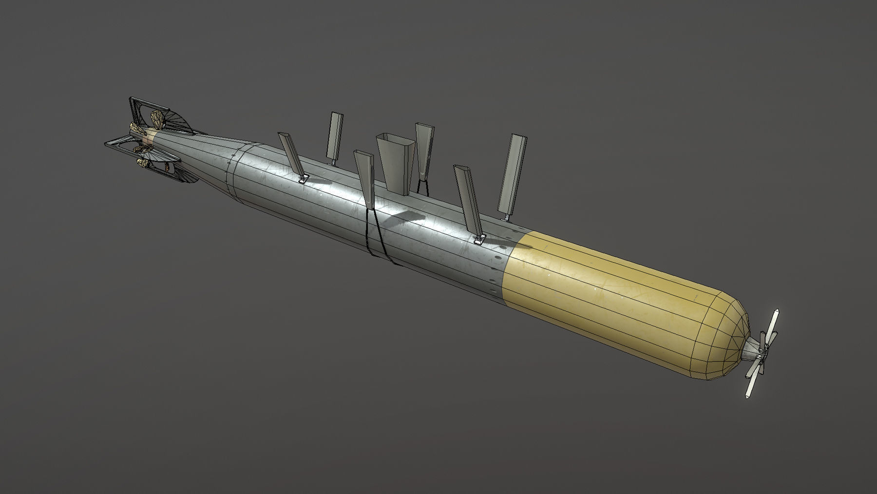 UK Torpedo MarkXII Low-poly 3D model_8