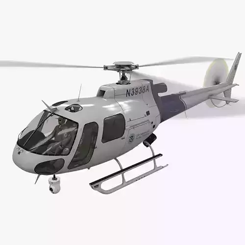 AS-350 US Customs And Border Protection Animated Low-poly 3D model