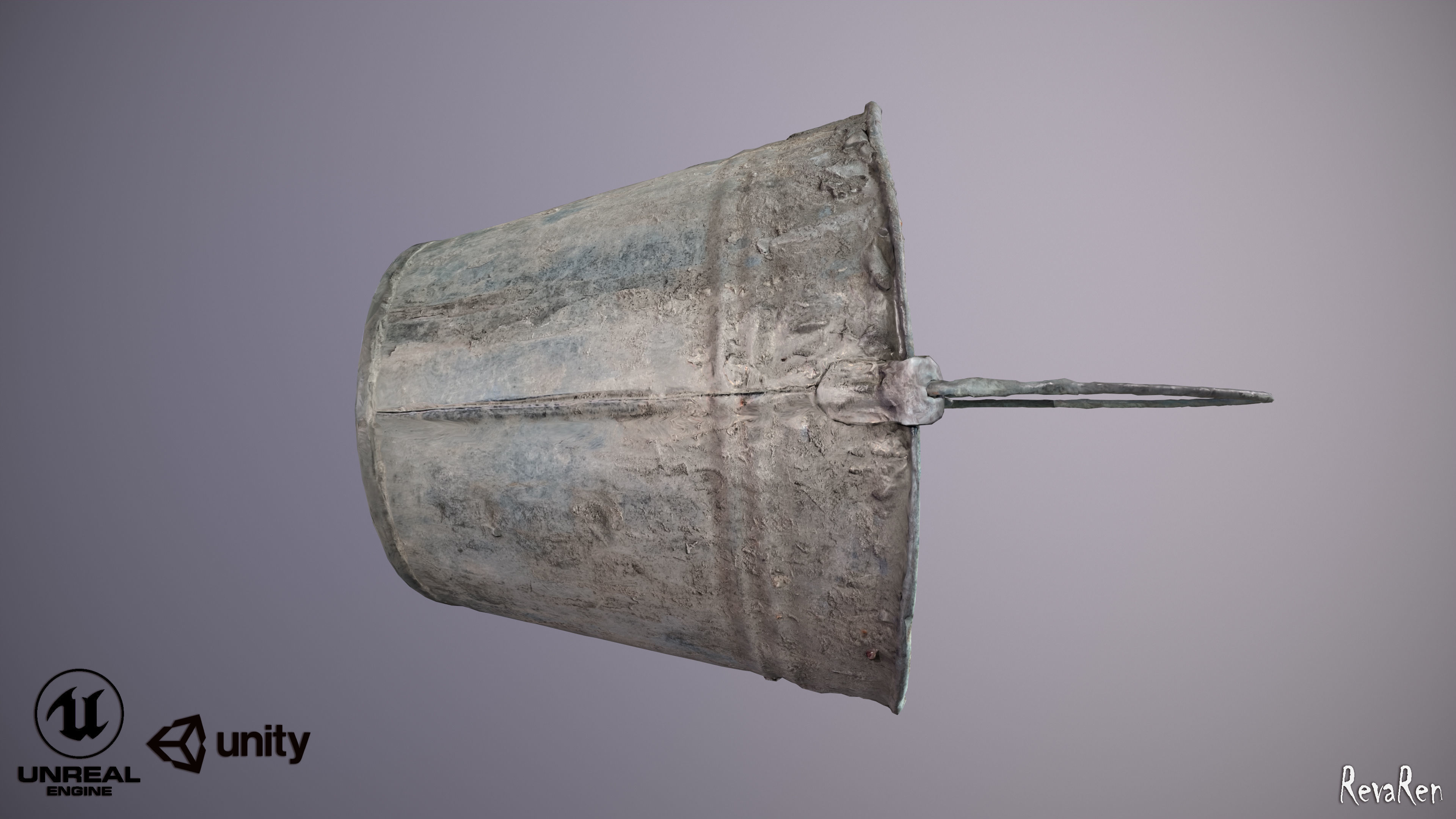 Old Bucket Low-poly 3D model_5