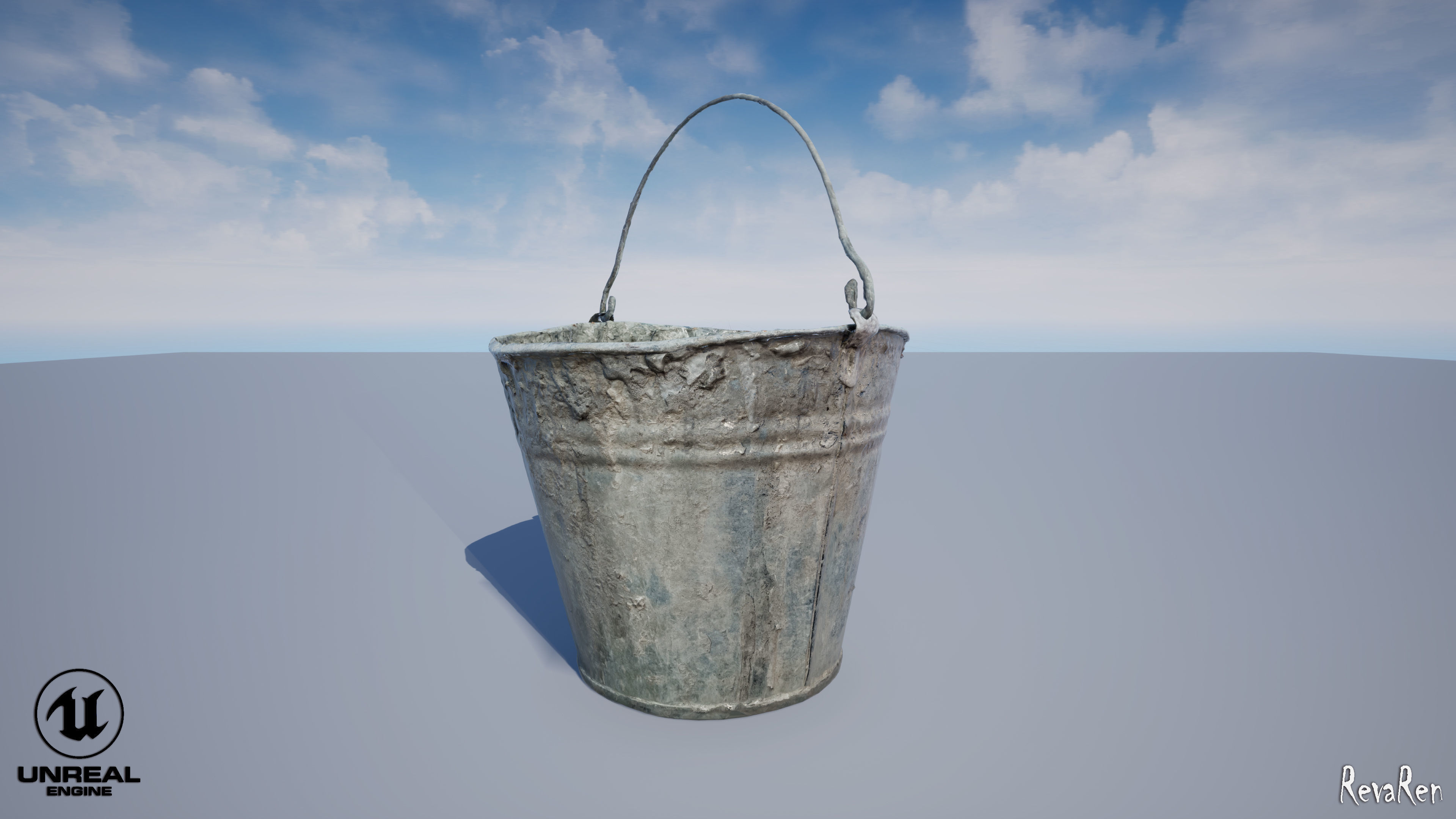 Old Bucket Low-poly 3D model_10