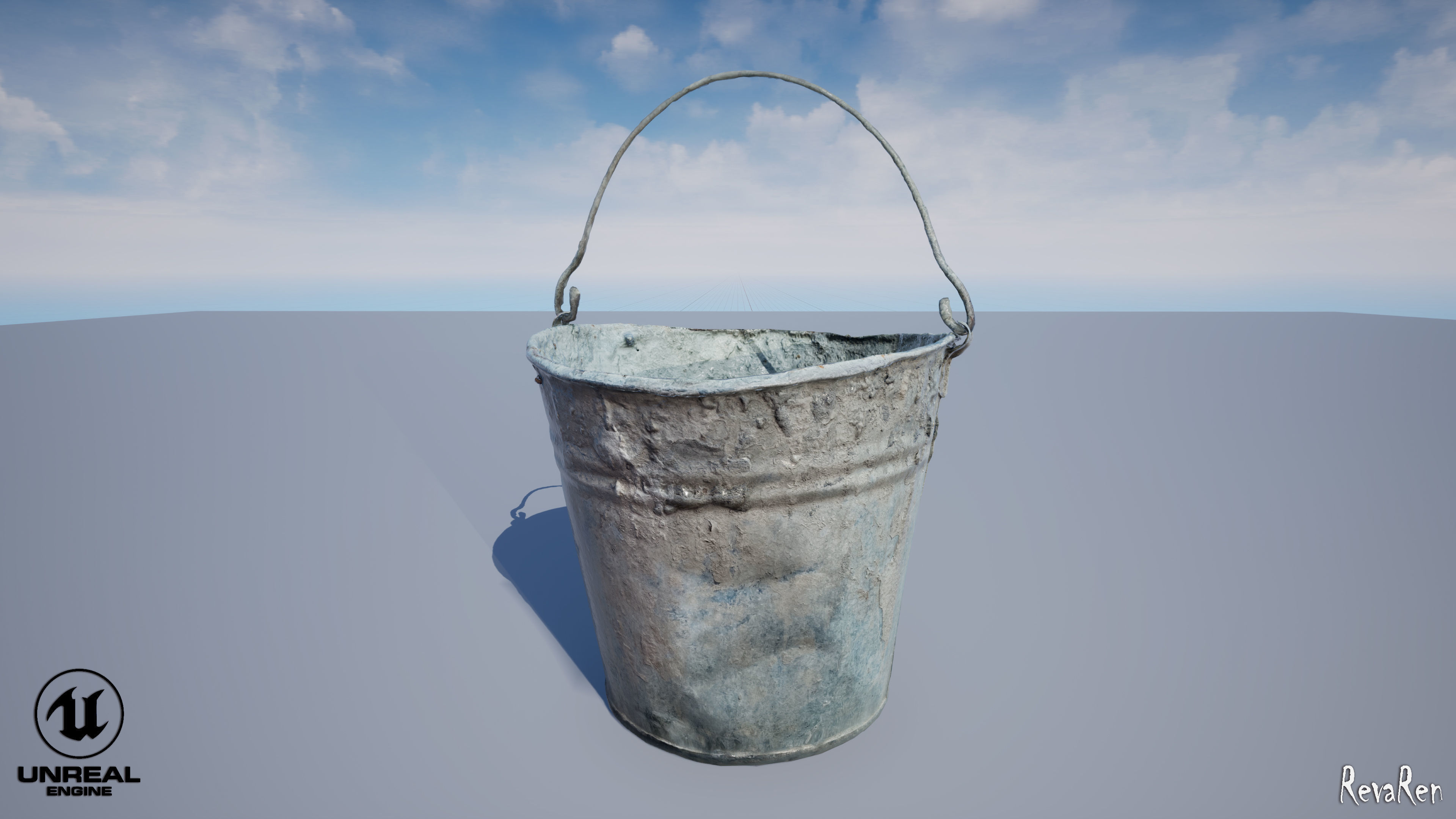 Old Bucket Low-poly 3D model_9