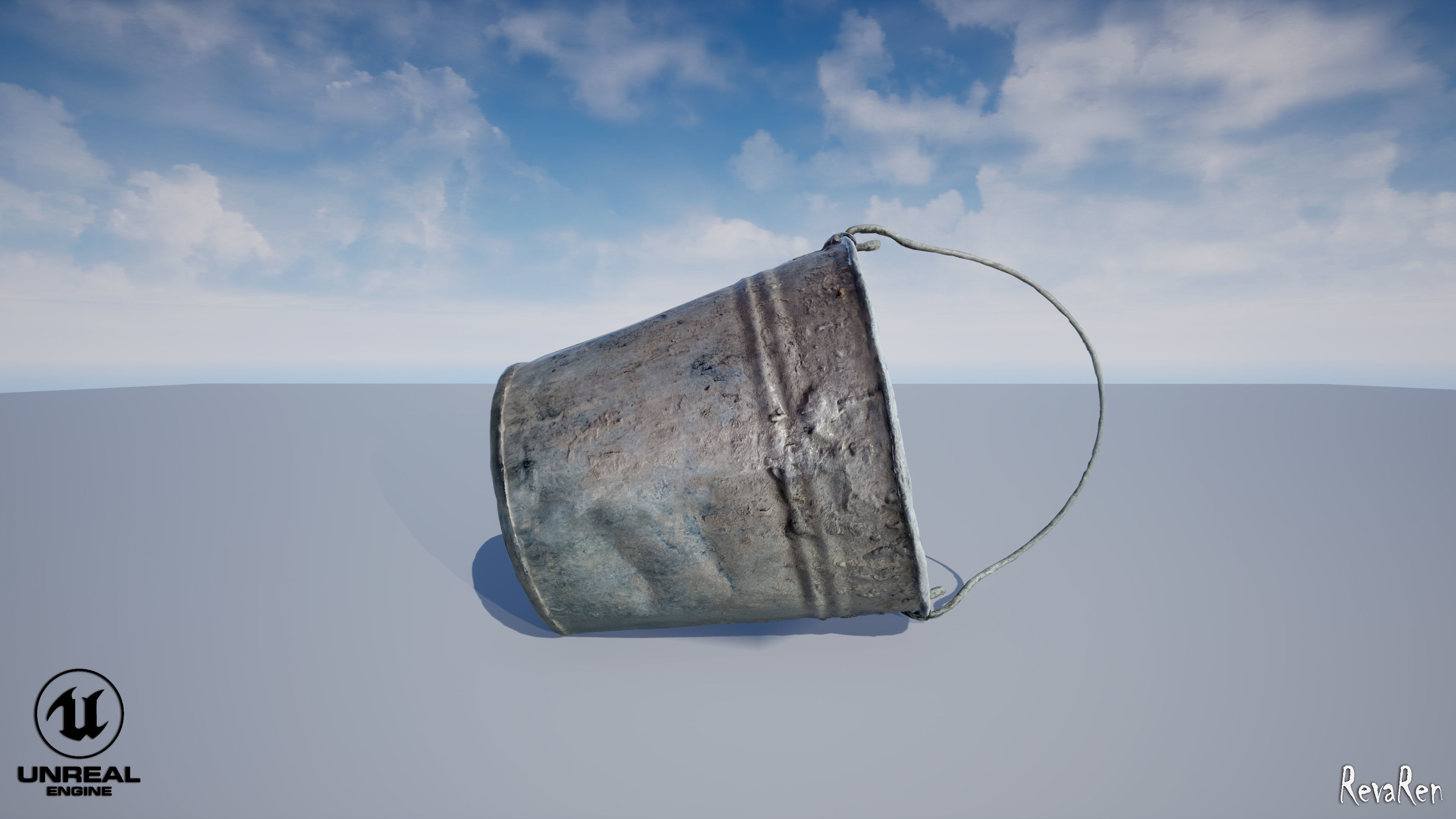 Old Bucket Low-poly 3D model_12