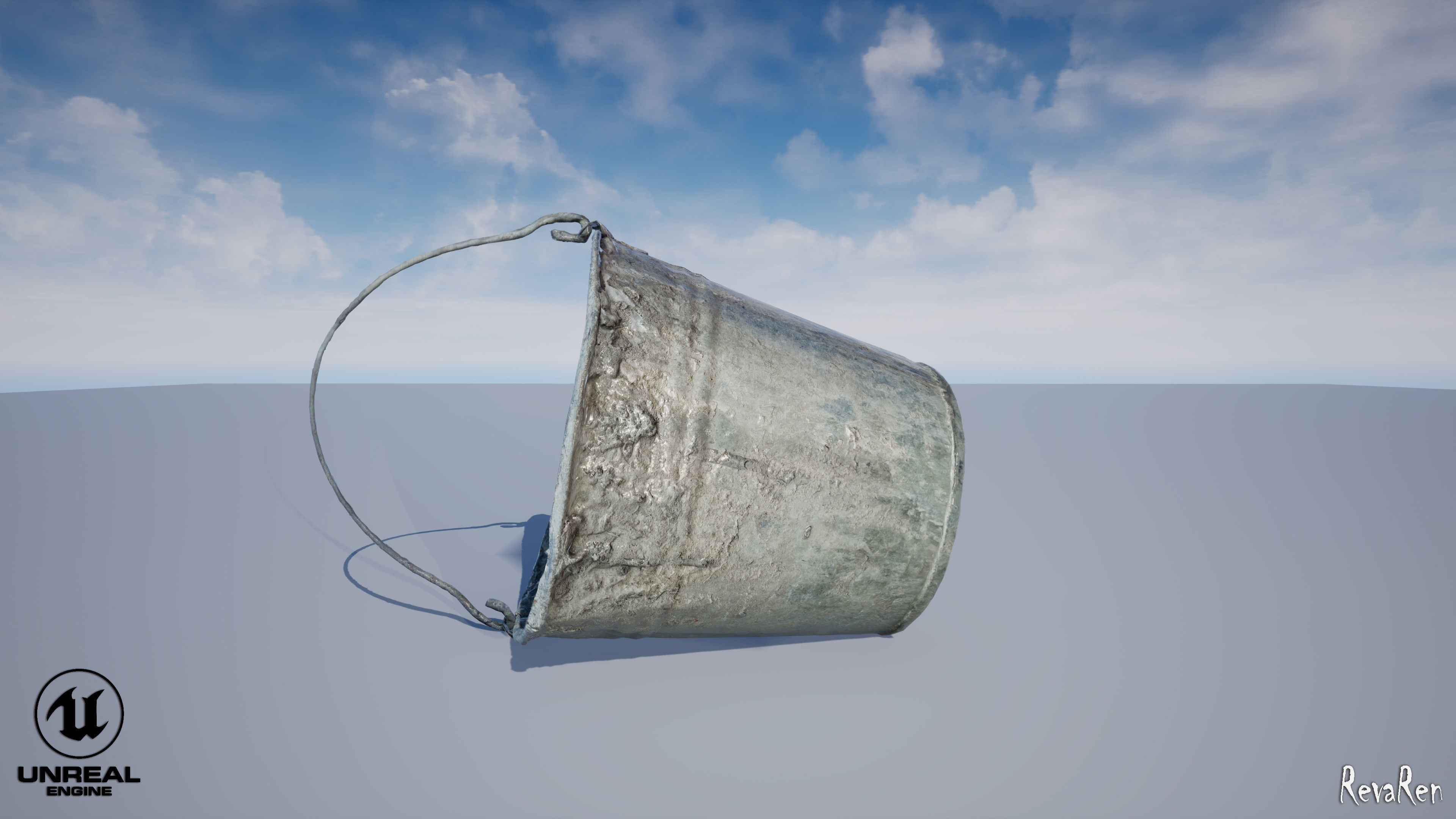 Old Bucket Low-poly 3D model_11