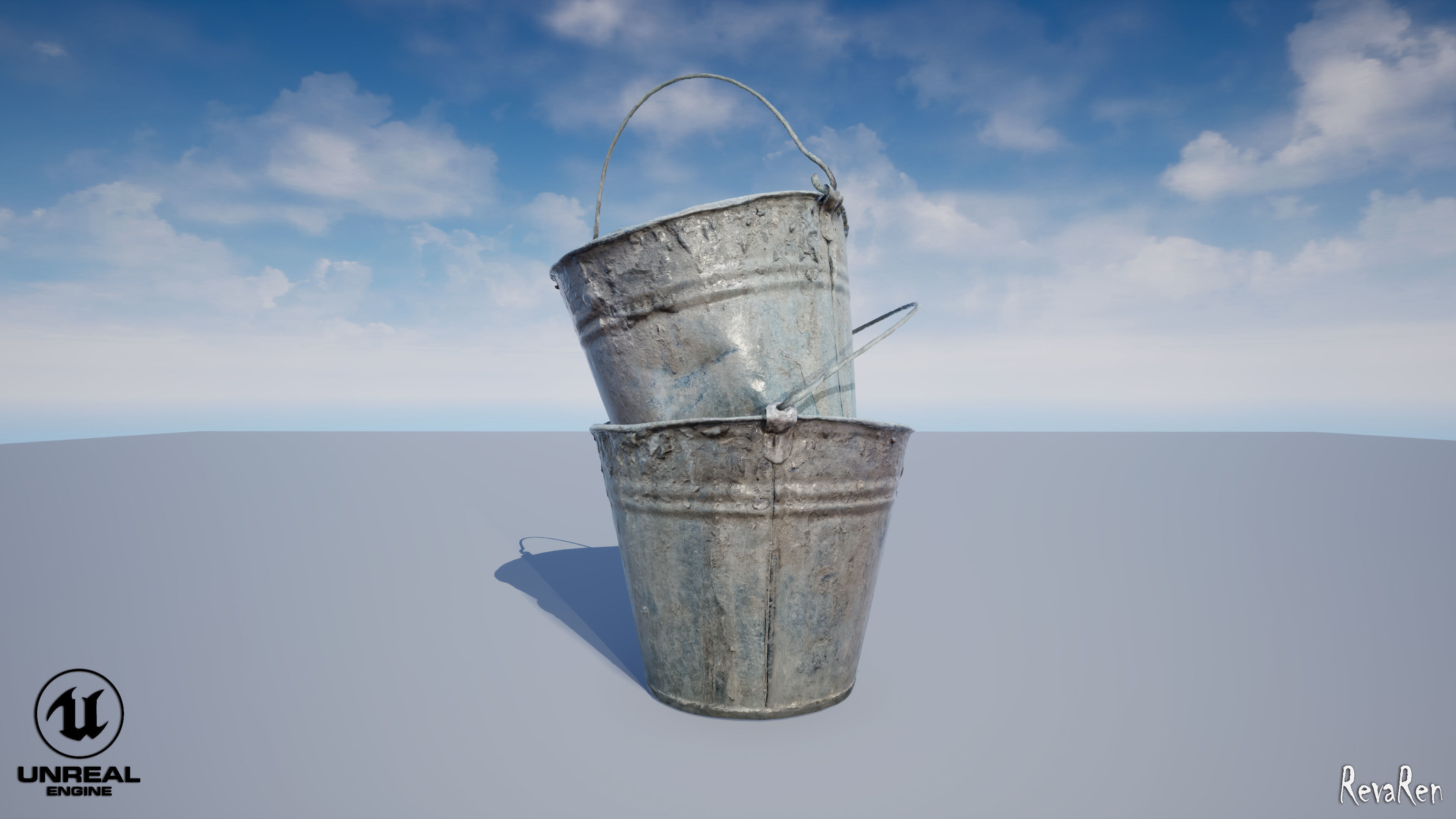 Old Bucket Low-poly 3D model_13