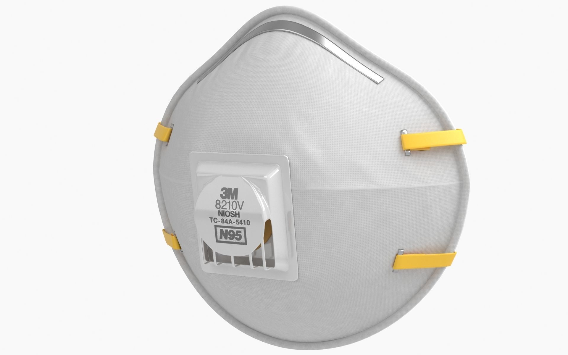 Mask Particulate Respirator 8210 Low-poly 3D model_11