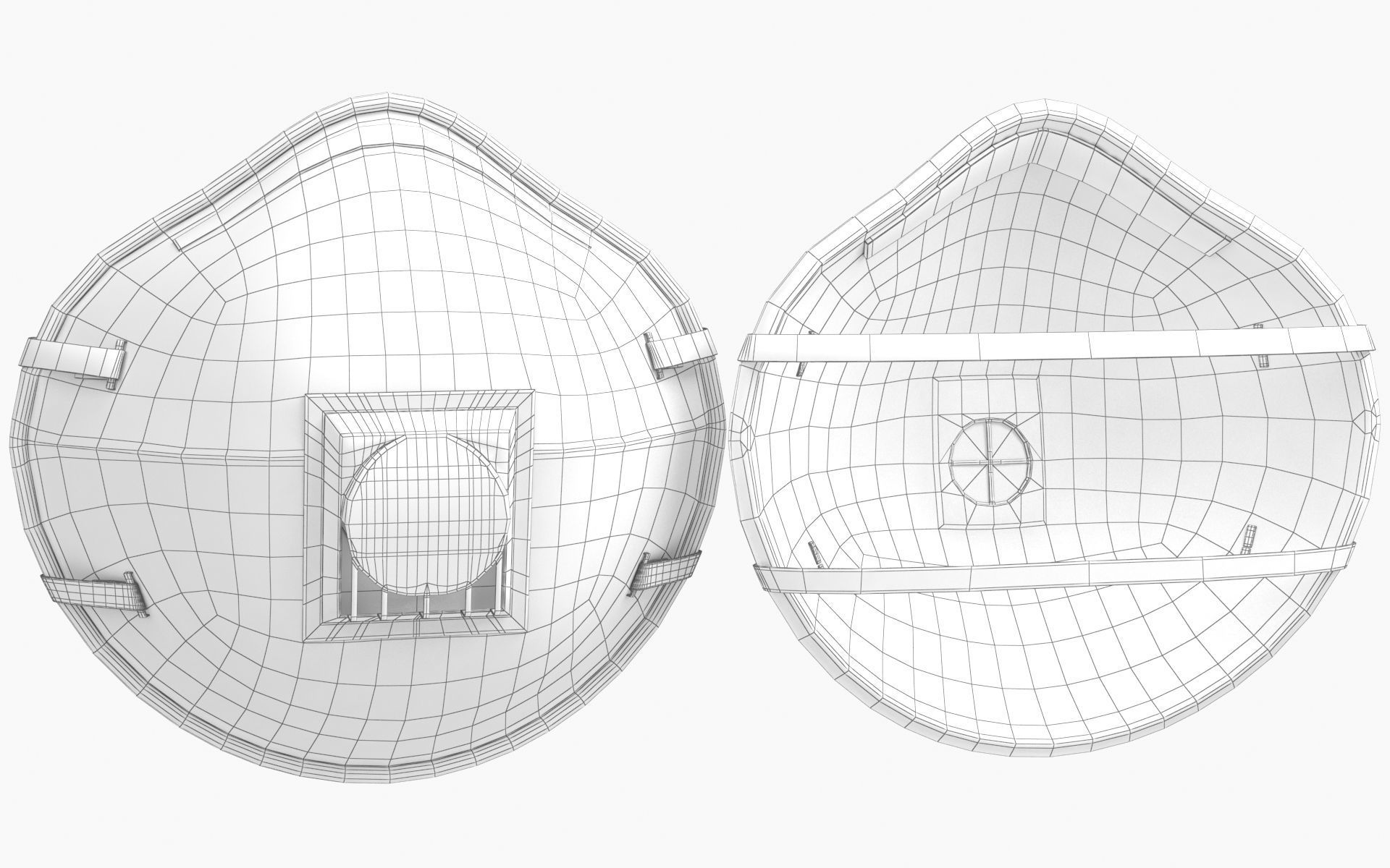 Mask Particulate Respirator 8210 Low-poly 3D model_19