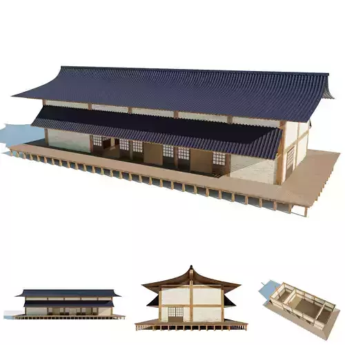 Japanese freestanding dojo 3D model