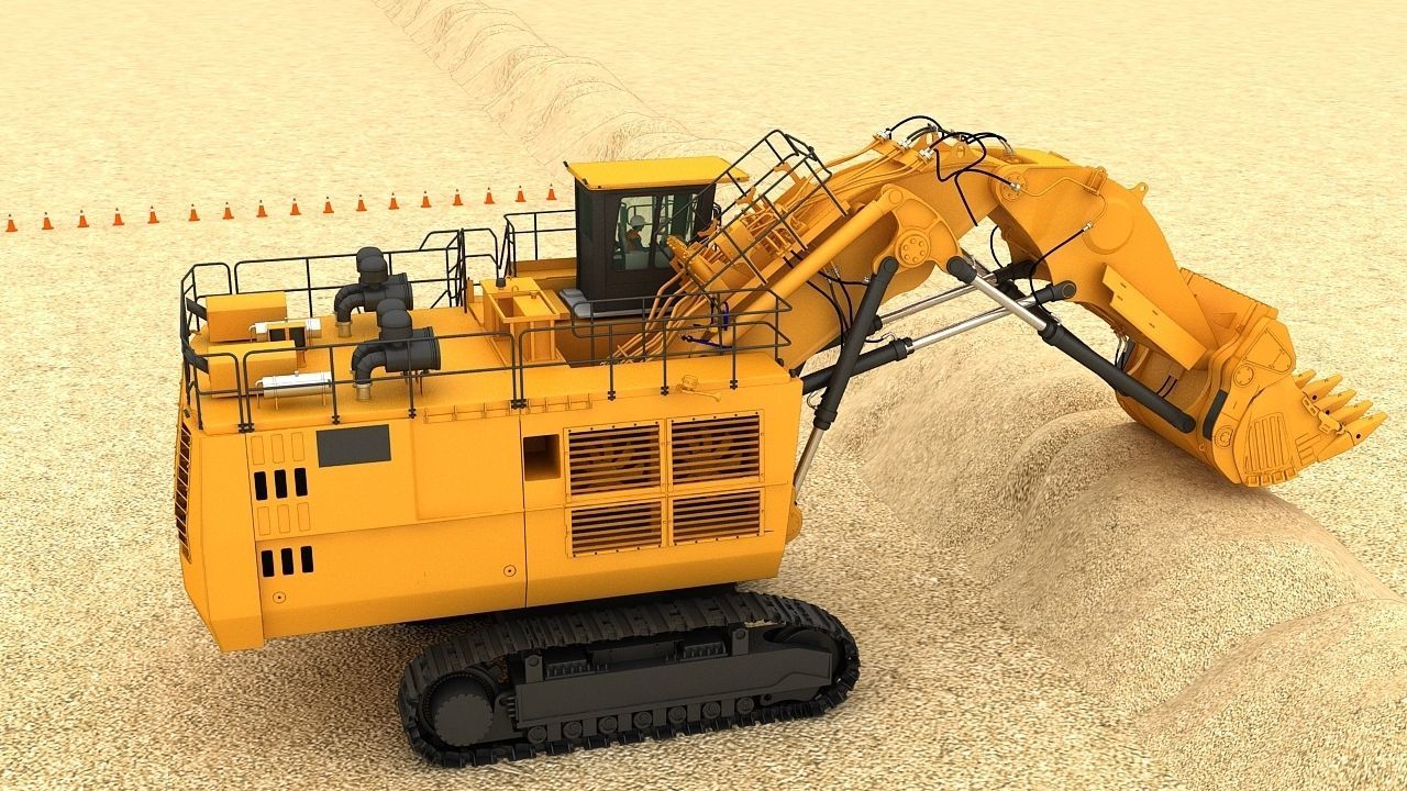 Mining Excavator 6060 3D model_4