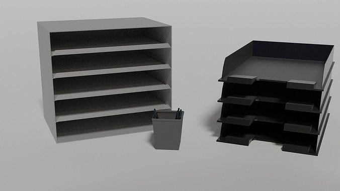 Office supplies small minimalist collection  Free 3D model