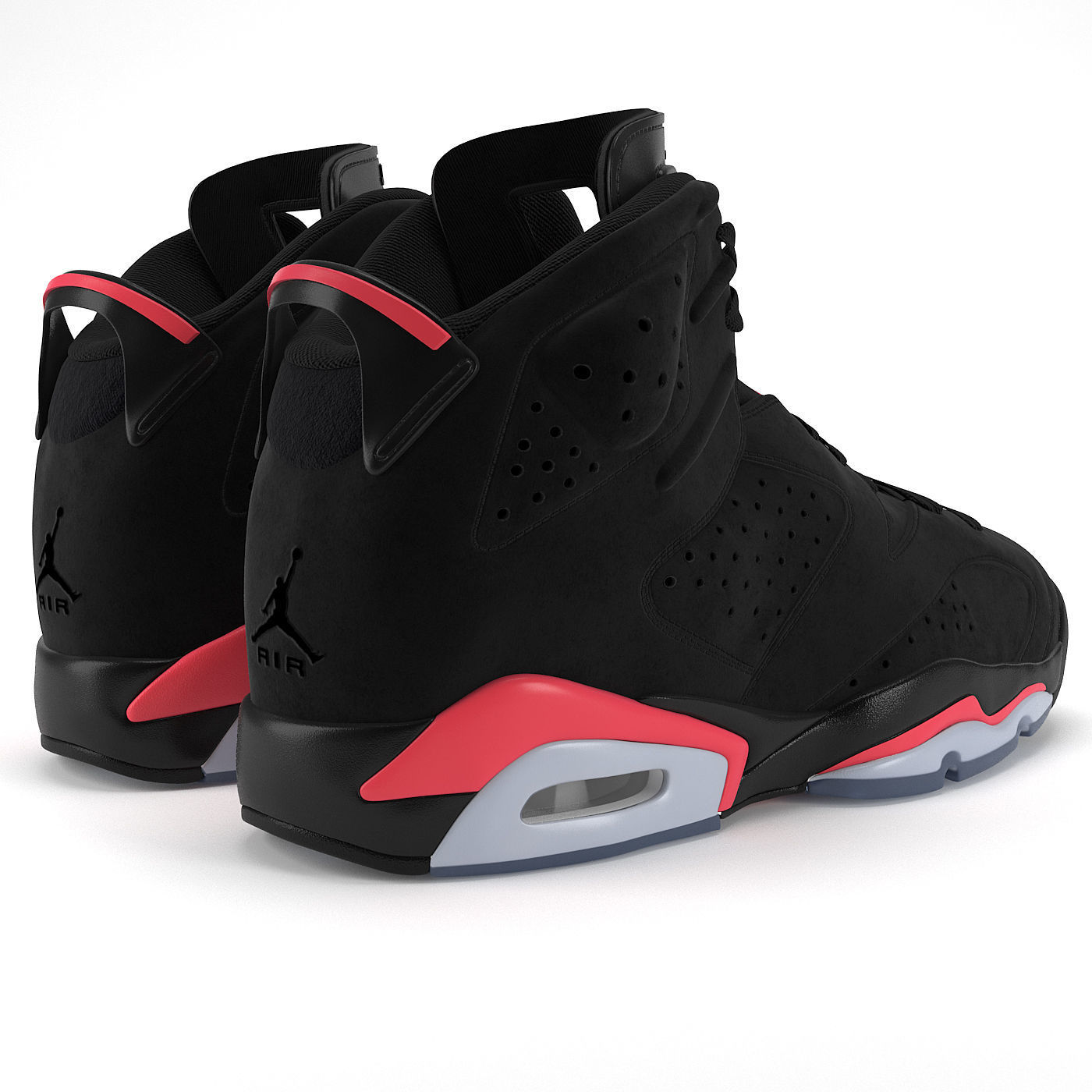 Jordan 6 Retro Infrared PBR Low-poly 3D model_3