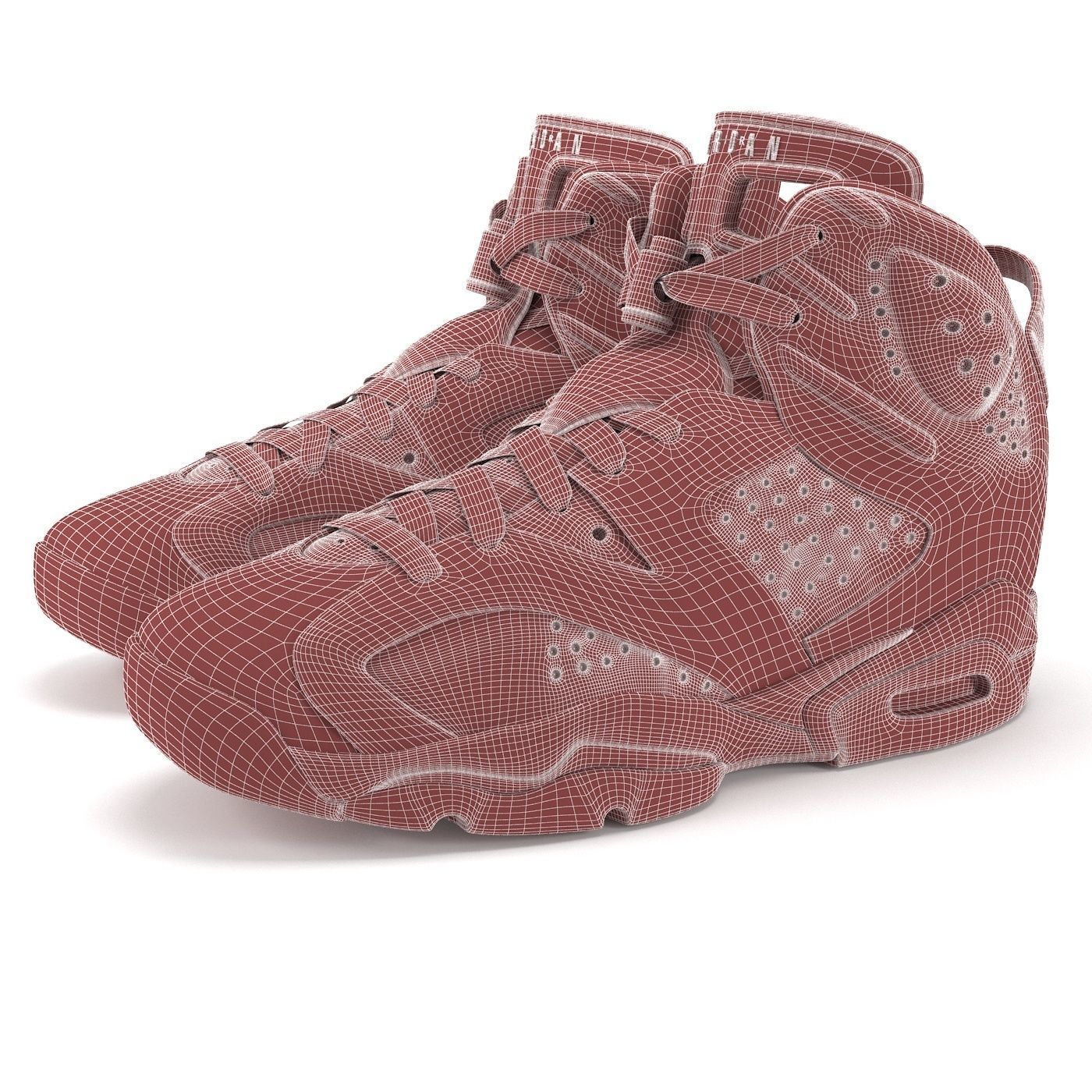 Jordan 6 Retro Infrared PBR Low-poly 3D model_5