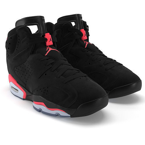 Jordan 6 Retro Infrared PBR Low-poly 3D model