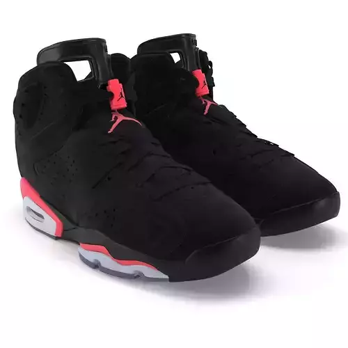 Jordan 6 Retro Infrared PBR Low-poly 3D model