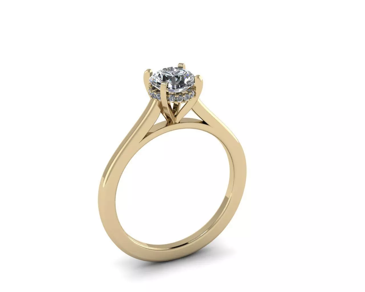 Jewelry diamond hello ring 3D print model_0