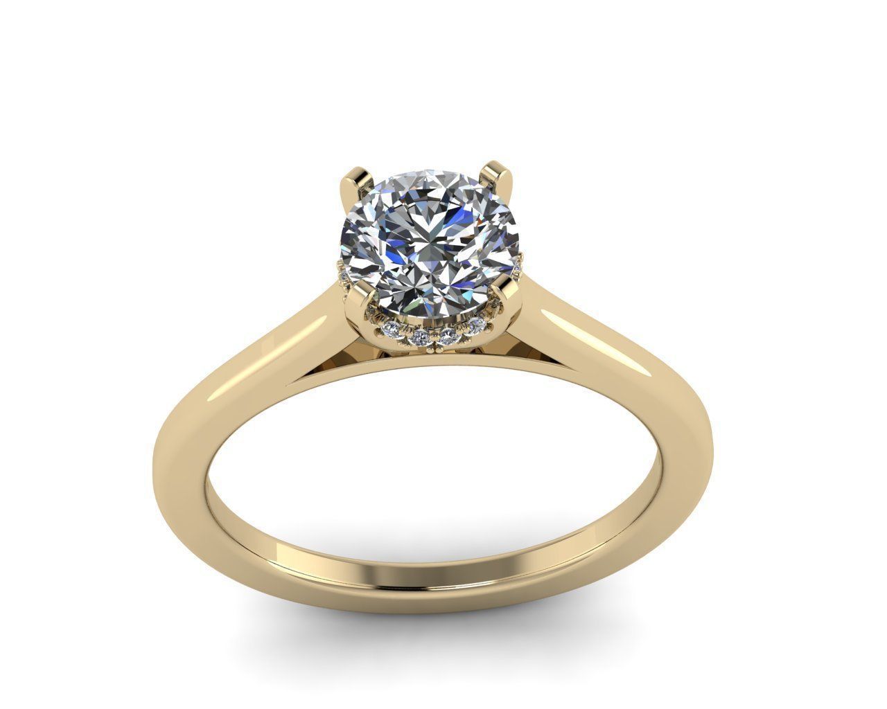 Jewelry diamond hello ring 3D print model_3