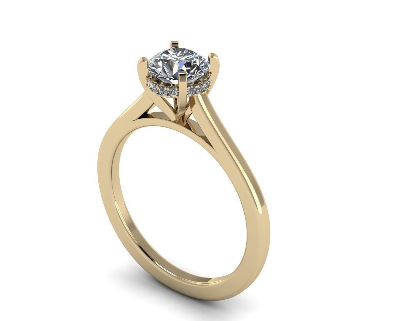 Jewelry diamond hello ring 3D print model_2