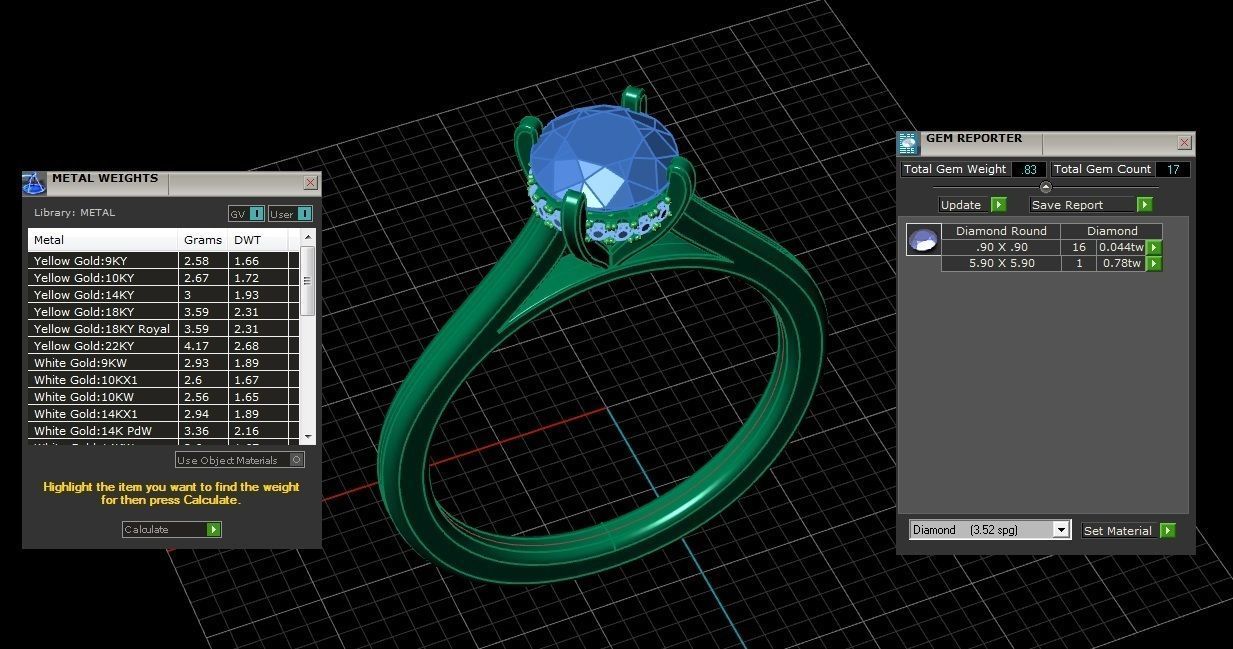 Jewelry diamond hello ring 3D print model_1