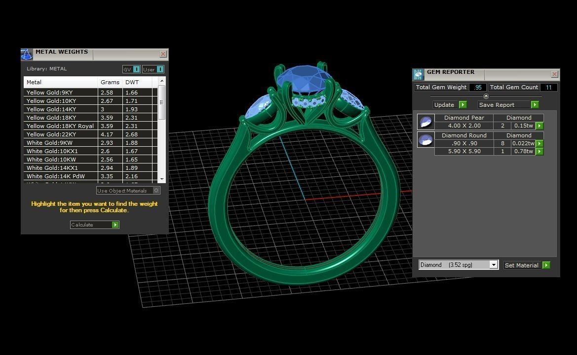 Jewelry Diamond Ring 3D print model_22