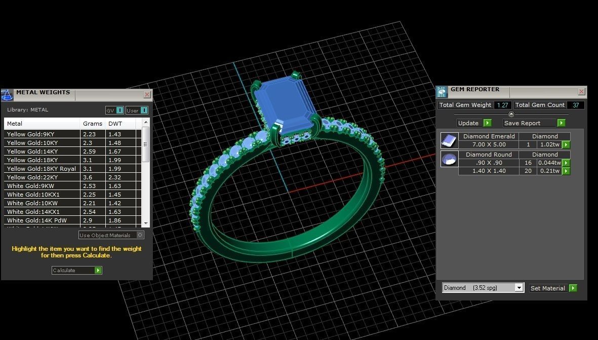 Diamond Jewelry Ring 3D print model_18