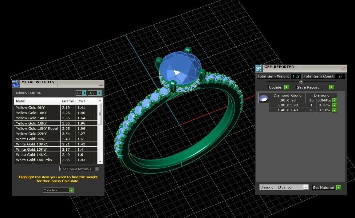 Diamond Jewelry Ring 3D print model_1