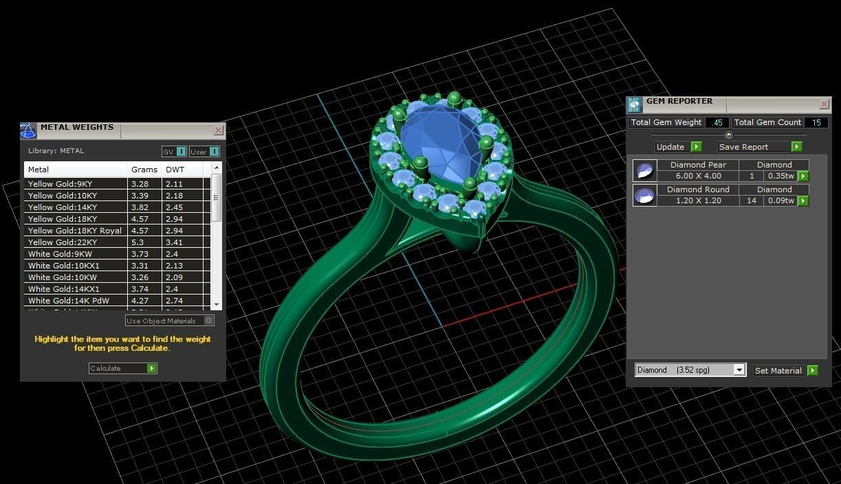 Diamond Jewelry Ring 3D print model_1